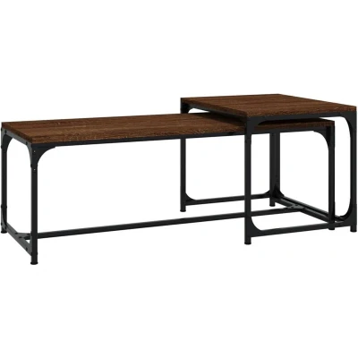 Image of vidaXL Coffee Tables 2 pcs Brown Oak Engineered Wood