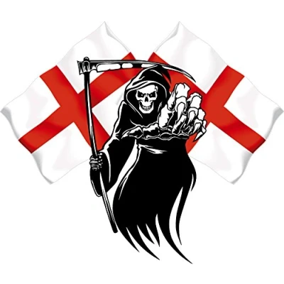 Image of LightningSigns Racing Grim Reaper Skull England Flag Car MotorBike Bike Van Sticker LSGREng2 (Small)