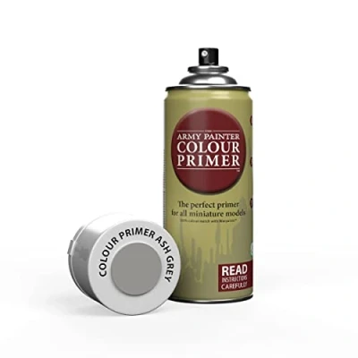 Image of The Army Painter Colour Primer Ash Grey, 400 mL Acrylic Spray Primer, Paint for Miniature Priming Basecoat, Tabletop Roleplaying, Boardgames, and Wargames Modelling