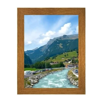 Image of MDF Picture Frame A3, A4, A5 Size Modern Style Poster Home Decoration Photo Frames Table Top Certificate Document White Black Silver Oak (A5 Oak)