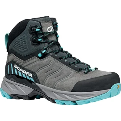 Image of Scarpa RUSH GTX Hiking shoes, Women&#039;s, Size: 6.75, Midgray/aqua Leather and textile