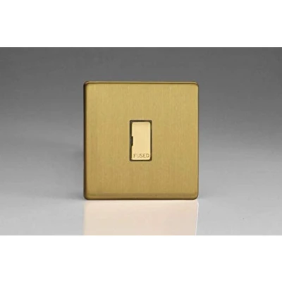 Image of Varilight 13A Unswitched Fused Spur with Metal Inserts Brushed Brass XDB6UDS