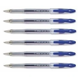 Image of 24 x 5 Star Blue Roller Gel Pen Clear Barrel 1.0mm Tip 0.5mm Line