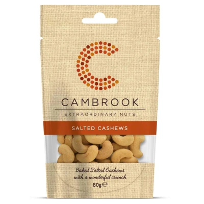 Image of Cambrook Baked &amp; Salted Cashews, 80g Bag