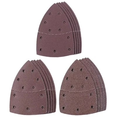 Image of Original Einhell 15 Piece Delta Sandpaper Set (Multi Sander Accessories, 15x Sandpaper, 150 x 100 mm, Velcro Adhesive, Includes 5X P60, P120, P180)