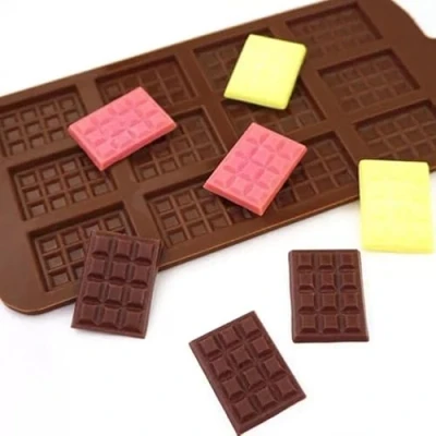 Image of Onlineforu Ltd Silicone Chocolate Moulds, Non Stick Mold, Mini Bar Mould, Brown Ice Cube Tray Candy Baking Kitchen Mold