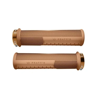Image of Peaty&#039;s Monarch Grips Gum/Mushroom/Thin Trail Comfort, Durable, Ergonomic Finger Bars, Support Thumb Pad, All Day Riding, Weather &amp; Terrain, MTB Enduro Downhill Ebike Mountain Bike