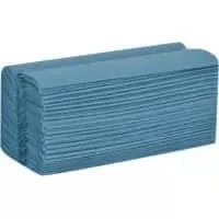 Image of Essentials HE125BLDS C Fold Paper Hand Towel, 21.7cm x 25cm, Blue, Pack of 3000