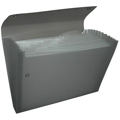 Image of Pentel Recycology DCD14 Document Folder, Organiser, A4, 13 Pockets, 50% Recycled Polypropylene Black
