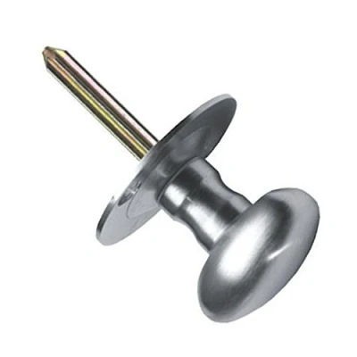Image of Oval Rack Bolt Knob Key Heavy Satin Chrome Door or Window