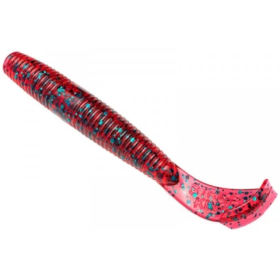 Image of Strike King Rage Ned Cut R Worm Red Bug Soft plastic lure