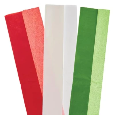 Image of Baker Ross FX887 Christmas Crepe Paper Pack of 9, Craft for Arts and Crafts