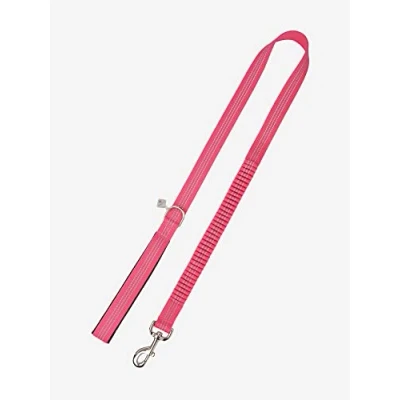 Image of LeMieux Henley Bungee Dog Lead in Watermelon Outdoor Pet Everyday Walking Leash Soft Lined Comfort Grip and Shock Absorbent S/M