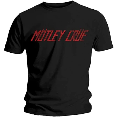 Image of Motley Crue Men&#039;s Distressed Logo Short Sleeve T Shirt, Black, Small