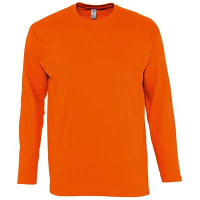Image of SOLS Mens Monarch Long Sleeve T Shirt (Orange) Cotton Size X Large