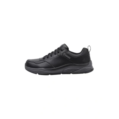 Image of Skechers Men&#039;s 210021 BKGY Sneaker, Black Gray Waterproof Leather, 10.5 UK