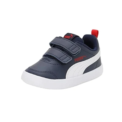 Image of Puma Unisex Kids Courtflex V2 V Inf Sneakers, Peacoat High Risk Red, 9 UK