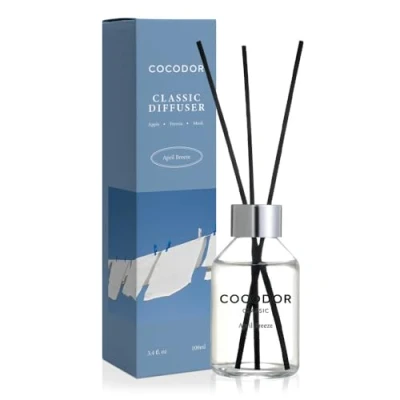 Image of COCODOR Classic Reed Diffuser/April Breeze/100ml/1 Pack/Scent Diffuser with Sticks Home Fragrance for Bathroom Shelf Décor