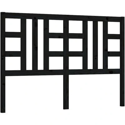 Image of vidaXL Solid Pinewood Bed Headboard Black, Rustic Style, Easy to Assemble, Suitable for Most Types of Beds
