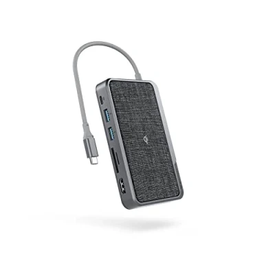 Image of ALOGIC USB C Dock Wave 3 in 1 Hub Wireless Charger &amp; Portable Charger; 1x 4K HDMI, SD/Micro SD Card Reader, 2x A, (60W Power Pass Thru), 5W Charging, 5000mAh Bank