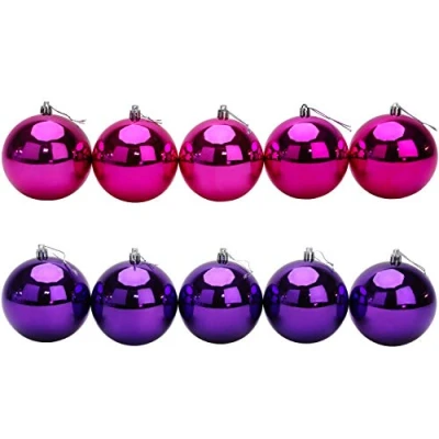 Image of Christmas Concepts® 10 Extra Large 100mm Baubles Tree (Hot Pink &amp; Purple)