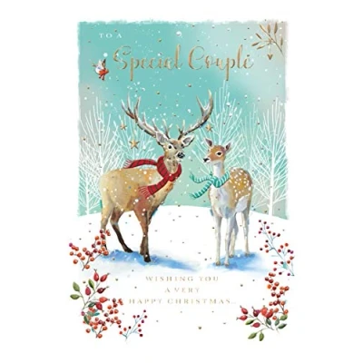 Image of The Wildlife To A Special Couple Winter Deer Christmas Card Xmas Greeting Cards