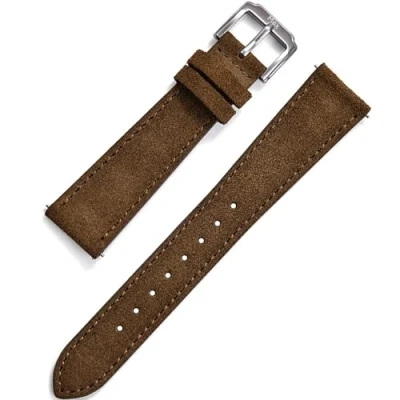Image of Max Suede Leather Watch Strap, Quick Release, 20mm &amp; 22mm, Vintage Casual Style, Stainless Steel Buckle (Dark Brown, 20mm)
