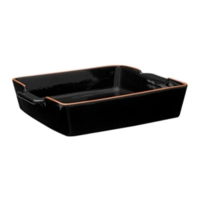Image of Premier Housewares Calisto Square Baking Dish, Ceramic, Black, 1.95 Litre