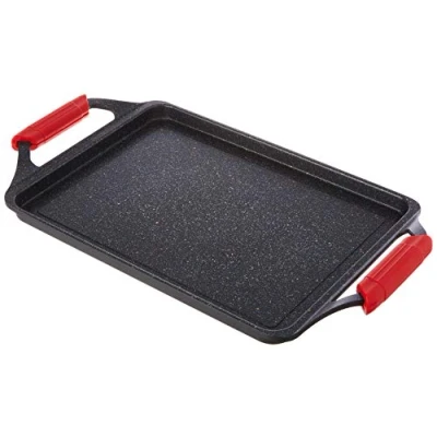 Image of WECOOK! Ecochef Induction Roasting Pan, 43 x 25 cm, Cast Aluminum, Non Stick Titanium Quantanium Ecological Without PFOA, 5 mm Thickness, Silicone Handles, Ceramic Hob, Gas, Oven