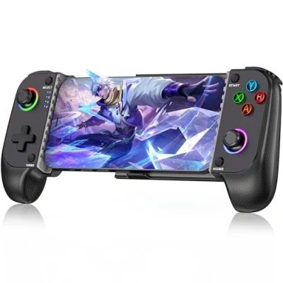 Image of Mobile Gaming Controller for iPhone &amp; Android,Phone PS Remote Play/Xbox/Steam/GeForce Now/MFi Apple Arcade/Roblox/Minecraft,Wireless Phone Game with Hall Effect Joystick/RGB