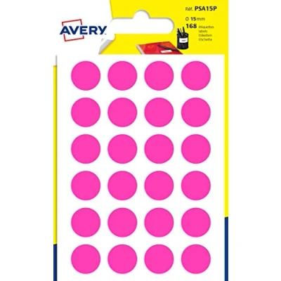 Image of Avery 168 Circle Stickers, 15mm Diameter, Pink Small Round Dot Adhesive Labels
