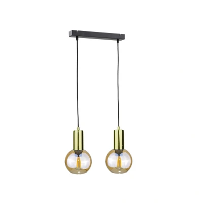 Image of Jantar Bar Pendant Ceiling Light Gold, 50cm, 2x E27