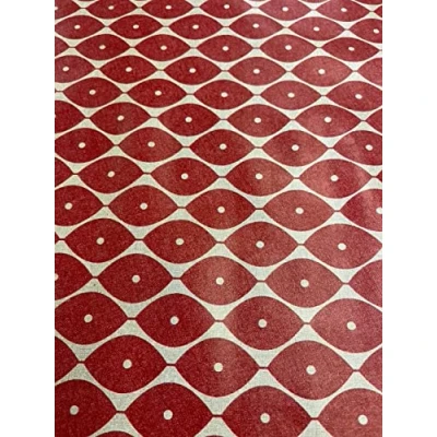 Image of Seaquin Ltd Vinyl Pvc Tablecloth 3 metres (300x137cm) Morrocan Red. to fit up a 10 Seater Size Rectangle table, Wipe Clean, Textile Backed Plastic Table Cloth (344)