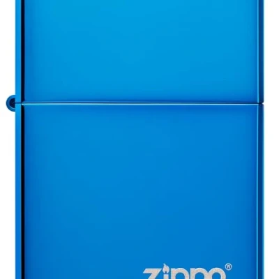 Image of Zippo Windproof Lighter Logo High Polish Blue, Laser Engrave Refillable, Lifetime Use Adjustable Flame Gift Box Metal Construction Made in USA