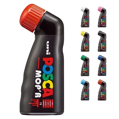 Image of Posca Uni Mitsubishi Pencil Marker MOP&#039;R Round Tip XXL 3 19mm Ergonomic Shape Half Ride Body Water Based For Any Surface (Red)