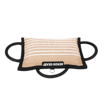 Image of DINGO GEAR Dog Bite Pillow for K9 Training, Obedience, IGP, Special Forces Dogs Sessions, Reinforced Wedge with 3 Handles, Natural Jute, Hardness Soft (S00520)