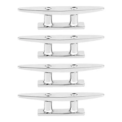 Image of Boat Cleat for Marine or Decorative Applications Dock Cleats Stainless Steel 4Pcs 100mm/3.9in Deck Mooring Rope Accessory