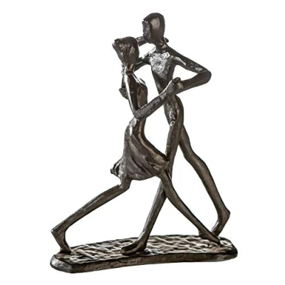 Image of Casablanca Sculpture Decorative Figure Modern Dancing Couple Iron Burnished Height 17 cm