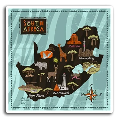 Image of 2 x 10cm South Africa African Map Vinyl Stickers Sticker Laptop Luggage #19428 (10cm Wide)