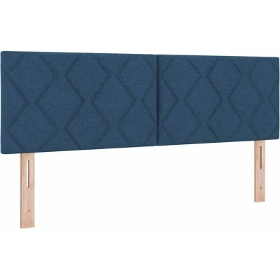 Image of vidaXL Headboard Diamond Blocks Design Blue 140 cm Fabric