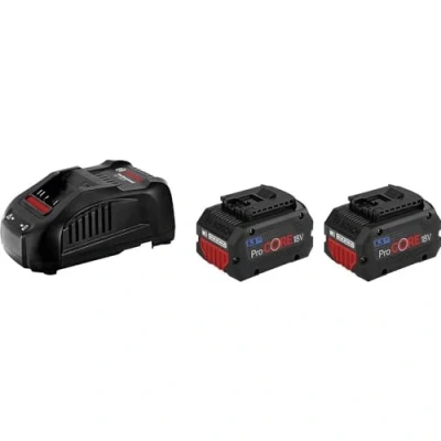 Image of Bosch Professional 18V System rechargeable Battery Set: 2 x ProCORE18V 5.5Ah batteries (18 V, 955 g) + GAL 1880 CV charger (8 A current)