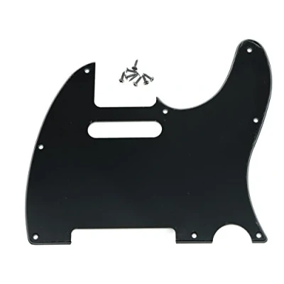 Image of KAISH 8 Hole Tele Style Pickguard TL Guitar Pick Guard Scratch Plate for Tele/Telecaster Black 3 Ply