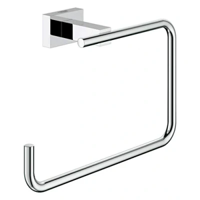 Image of GROHE Essentials Cube Towel Ring, Chrome Finish, Concealed Fastening 40510001