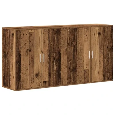 Image of vidaXL Sideboards 2 pcs Old Wood 79x38x80 cm Engineered