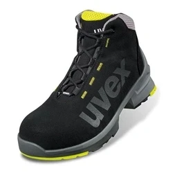 Image of Uvex 1 lace up boot, safety shoes S2 SRC, work for men &amp; women, black/lime, size 14.5