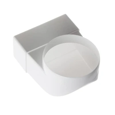 Image of 110x55mm to 100mm 4 inch Elbow Bend Rectangular Round 90 Degree Adapter