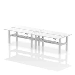 Image of Air B2B 1800x600mm Height Adjustable 4P Bench Desk CP White/Silver
