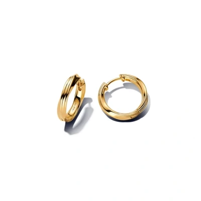 Image of Pandora Gold Twisted Hoop Earrings