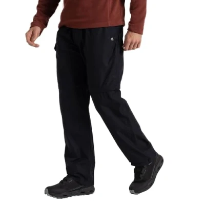 Image of Craghoppers Tuned In II&#039; Water Repellent Multiple Pockets Zip Off Walking Trousers Long Length Black, 30&quot;