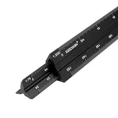 Image of 2 pcs. Scale Ruler Triangular Aluminum Laser Engraved